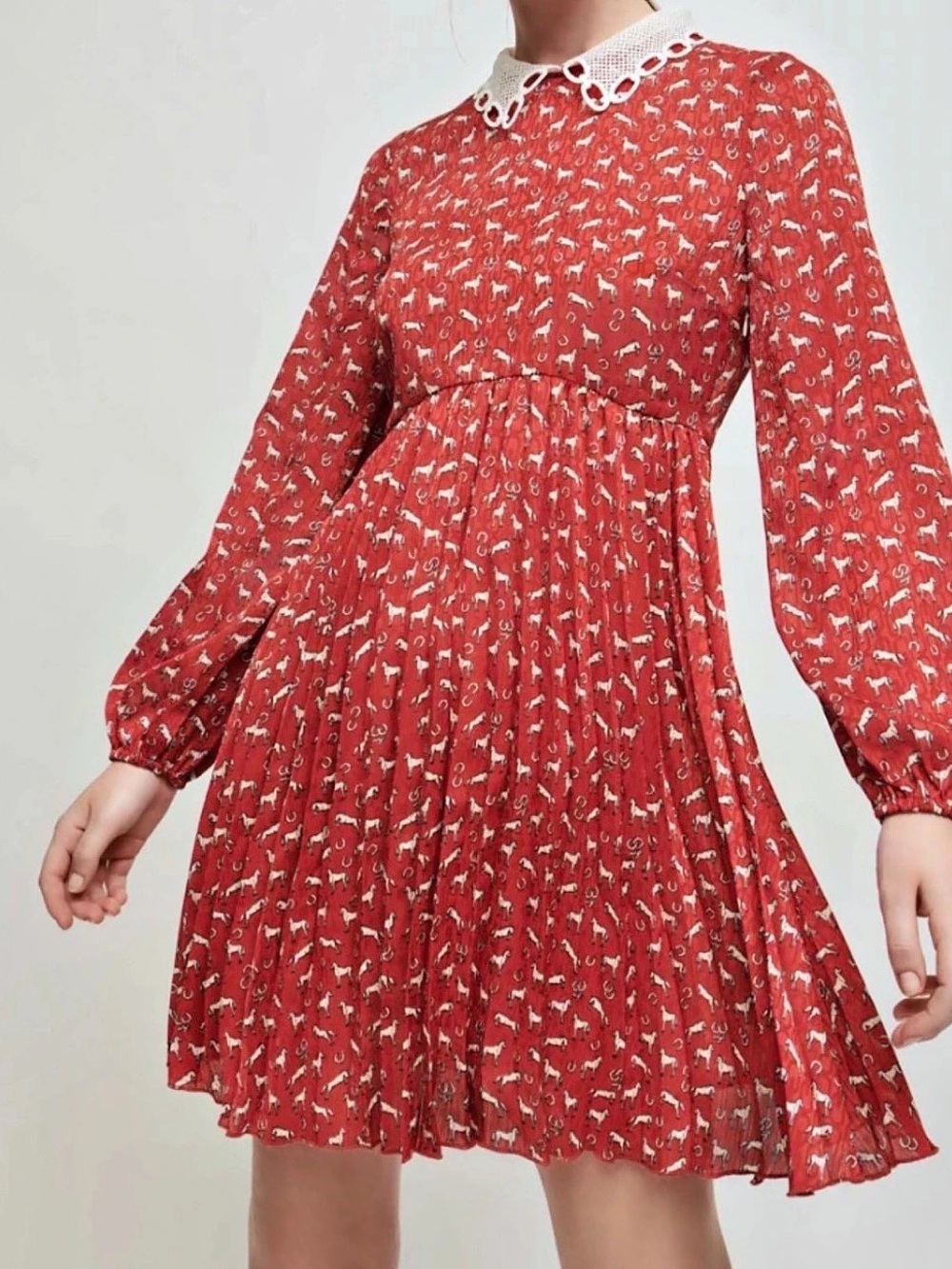 Maje Red Horse Mini Dress